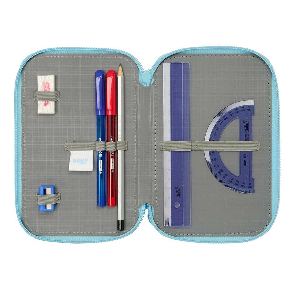 Astuccio per bambini Bluey in poliestere con 2 scomparti e accessori - Blu 4/6