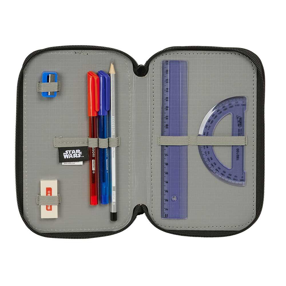 Astuccio doppio dei Puffi per bambini, con 28 scomparti e cerniera - Blu 4/6