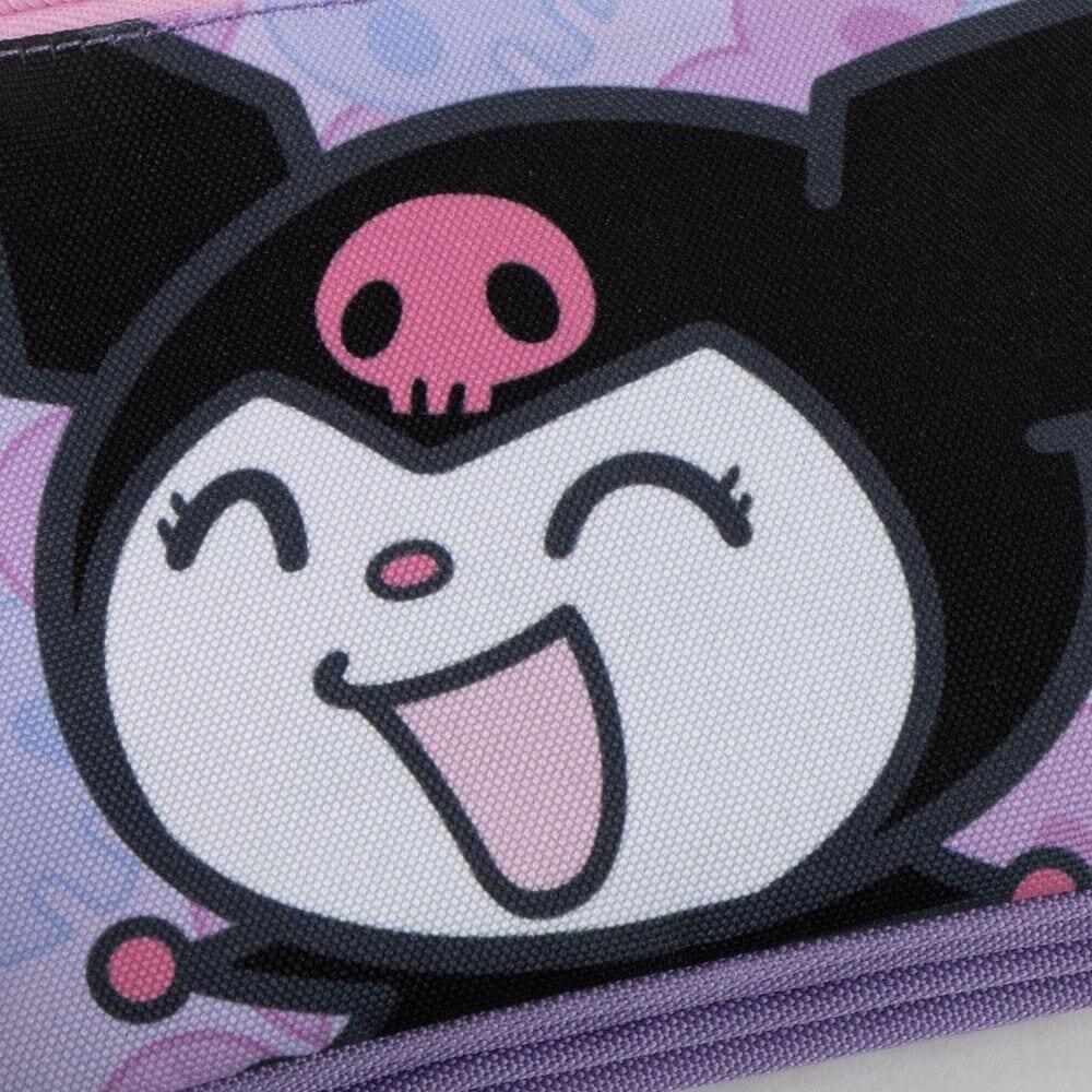 Estuche Portatodo Infantil Kuromi de Poliéster con 3 Compartimentos Lila 6/6