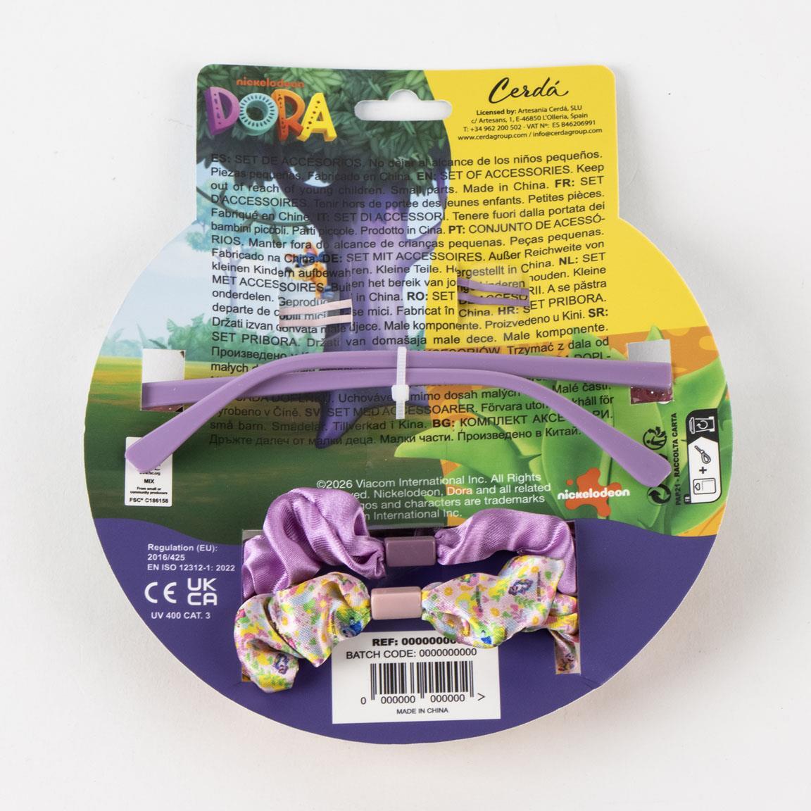 Set accessoires enfant Dora l'exploratrice avec lunettes et chouchous violet 6/6