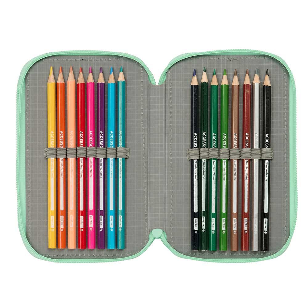 Trousse à crayons triple pour enfants Real Betis Balompié, 37 pièces, noir/vert 5/6
