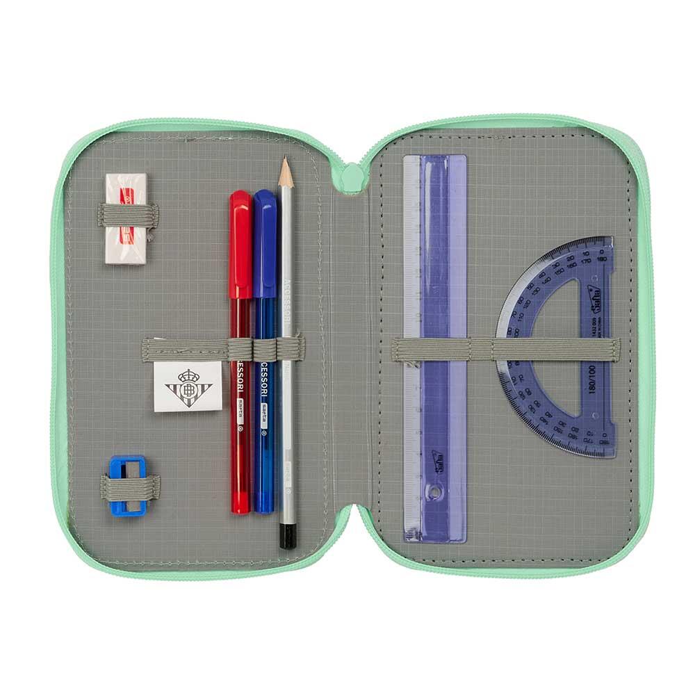 Trousse à crayons triple pour enfants Real Betis Balompié, 37 pièces, noir/vert 4/6