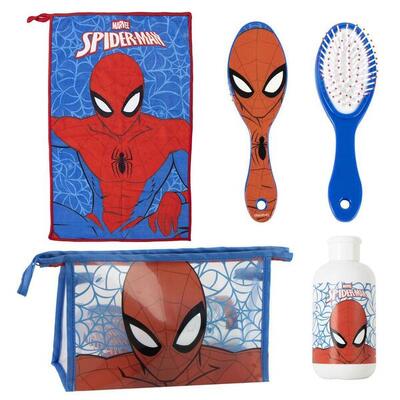 Beauty case per bambini di Spider-Man in poliestere con manico e cerniera - Nero