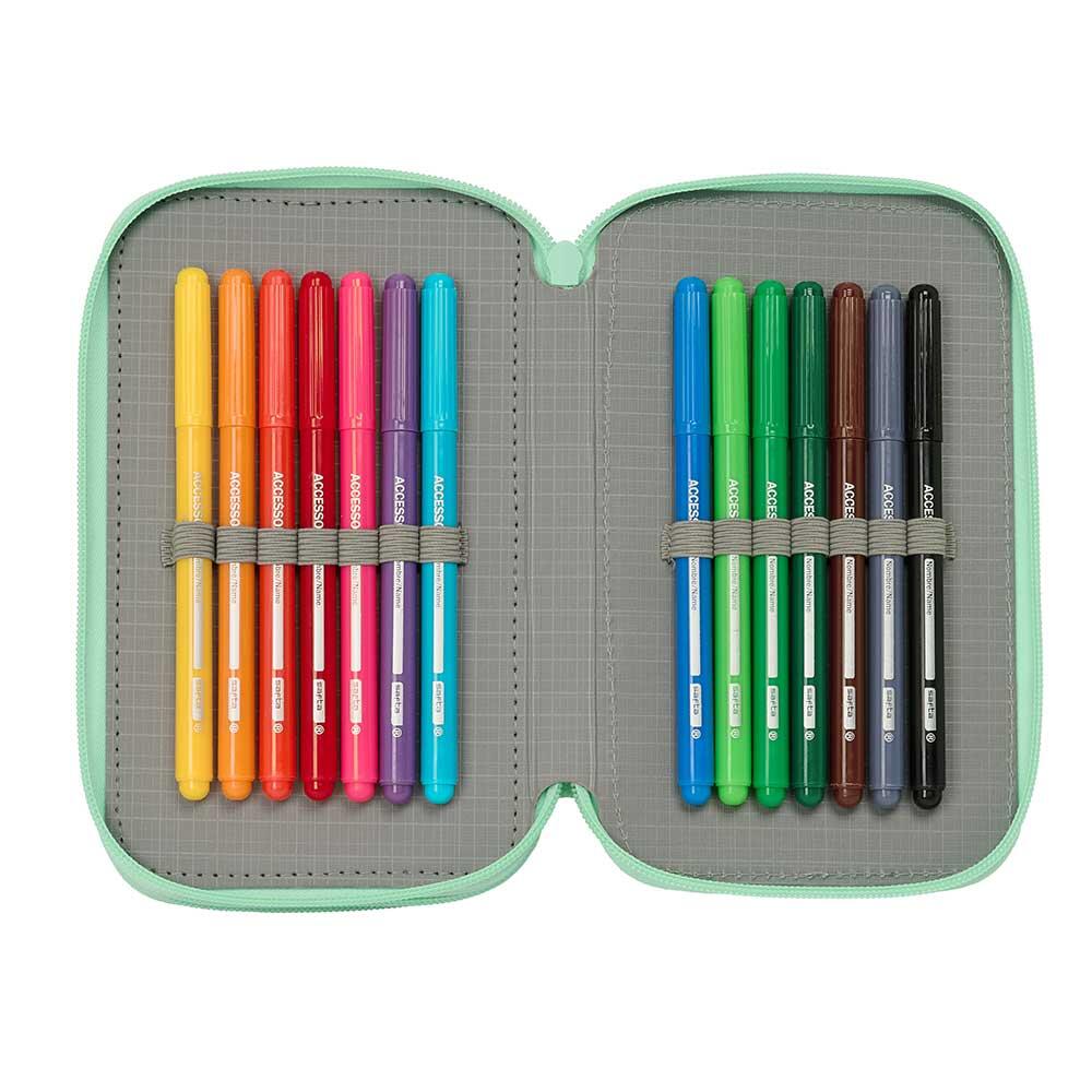 Trousse à crayons triple pour enfants Real Betis Balompié, 37 pièces, noir/vert 6/6