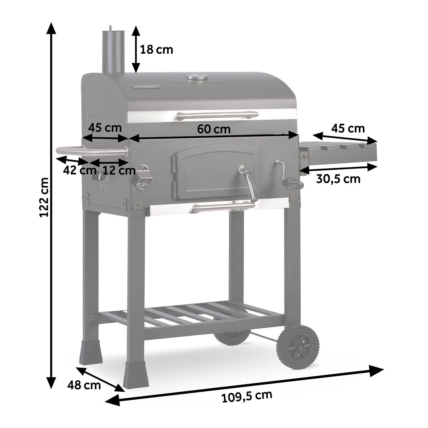 Grill węglowy z pokrowcem Berdsen BD-891 czarny 4/7