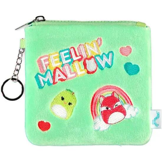 Portafoglio per bambini Squishmallows in peluche con ricamo e cerniera - Verde 3/3