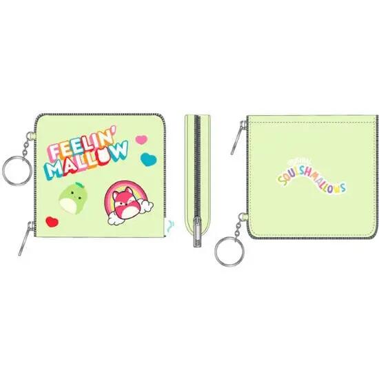 Portafoglio per bambini Squishmallows in peluche con ricamo e cerniera - Verde 2/3