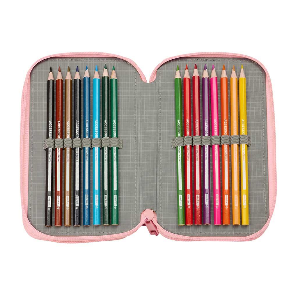 Astuccio rotondo per bambini del Real Madrid con cerniera e 18 scomparti, bianco 5/6