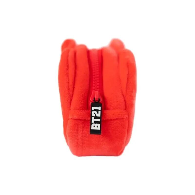 Estuche Portatodo de Felpa Infantil BT21 Tata con Cremallera 20 cm Rojo 3/4