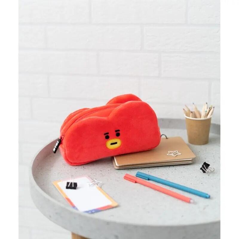 Estuche Portatodo de Felpa Infantil BT21 Tata con Cremallera 20 cm Rojo 4/4