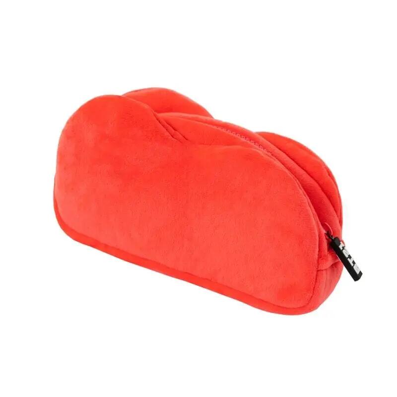 Estuche Portatodo de Felpa Infantil BT21 Tata con Cremallera 20 cm Rojo 2/4