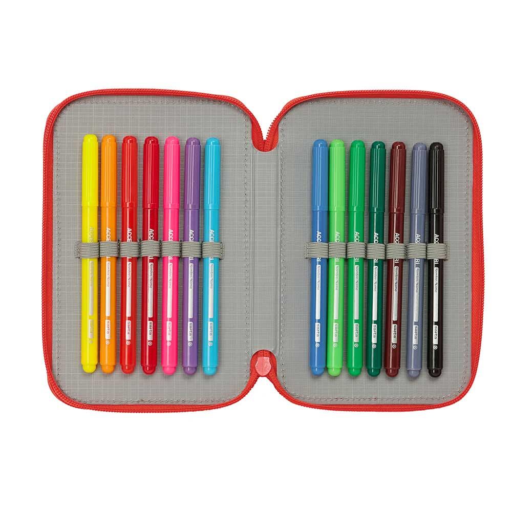 Trousse à crayons Super Mario Triple pour enfants, 37 pièces, fermeture éclair 5/5