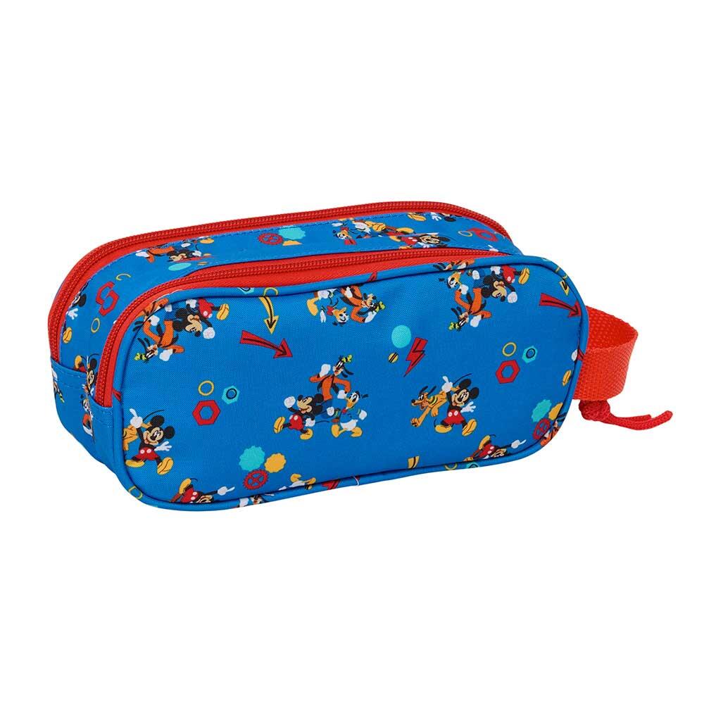 Trousse double Mickey Mouse 3D pour enfants avec 2 fermetures éclair - Bleue 2/3