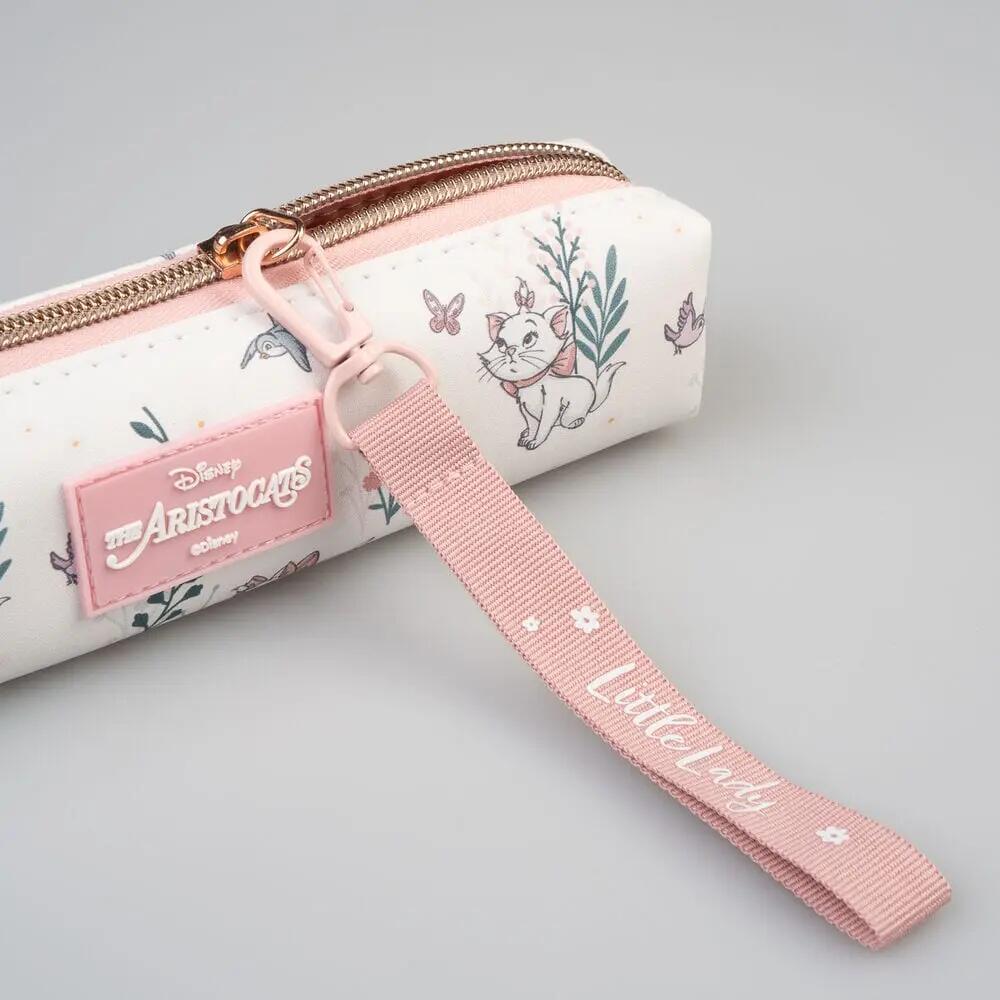 Estojo infantil Marie the Aristocats com lápis e caneta rosa 3/4