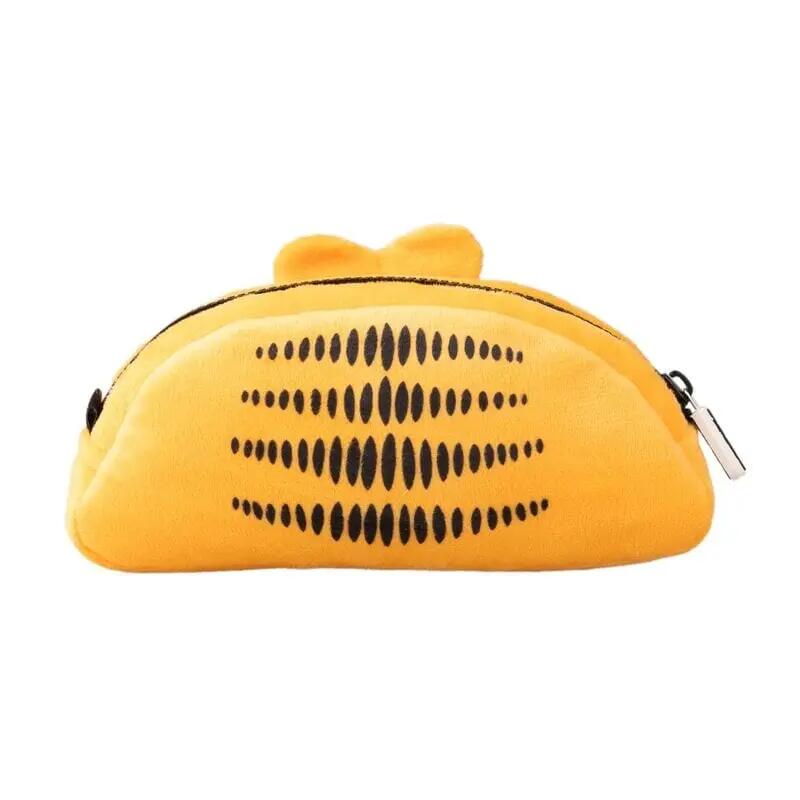 Astuccio per matite in peluche di Garfield con cerniera, giallo, per bambini. 4/5