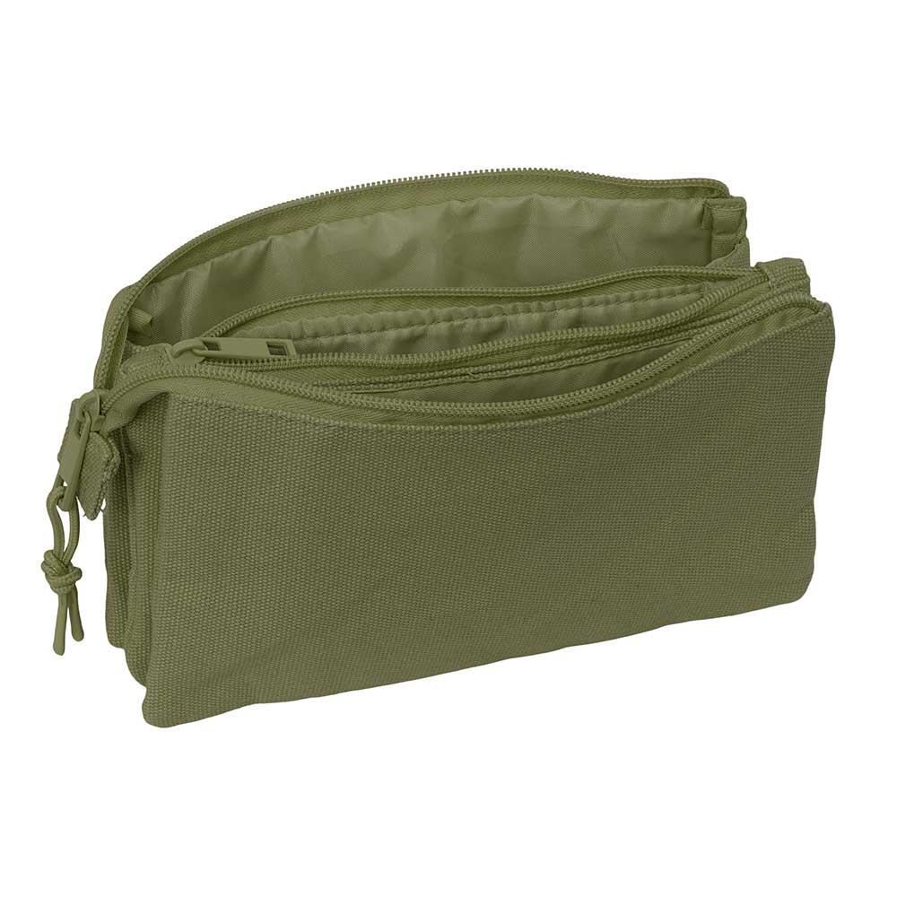 Astuccio triplo Safta Basic per adulti con 3 cerniere, verde oliva 3/3