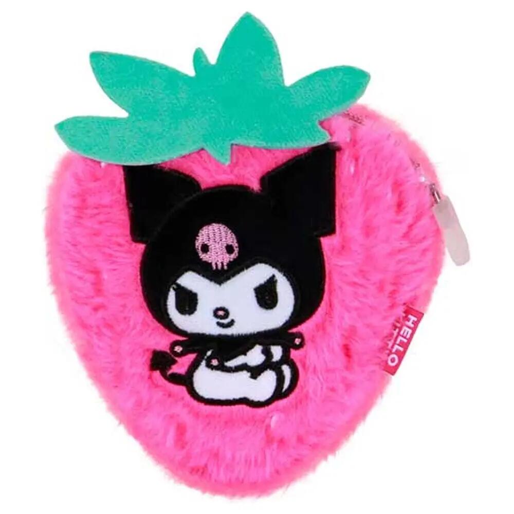 Portamonete per bambini Kuromi a forma di fragola in peluche con cerniera - Rosa 4/6