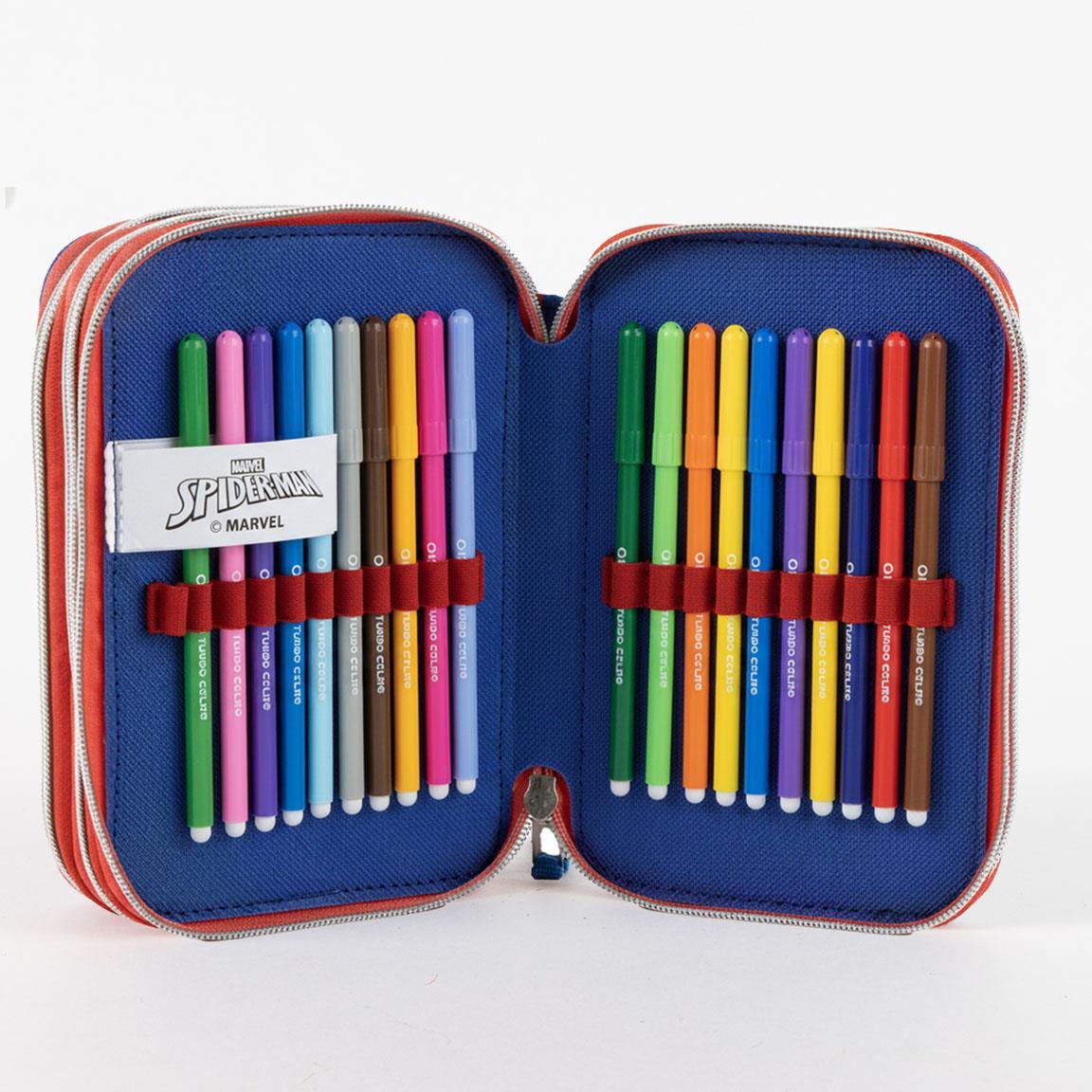 Trousse double Spider-Man néon pour enfants, 28 crayons, fermeture éclair 5/6