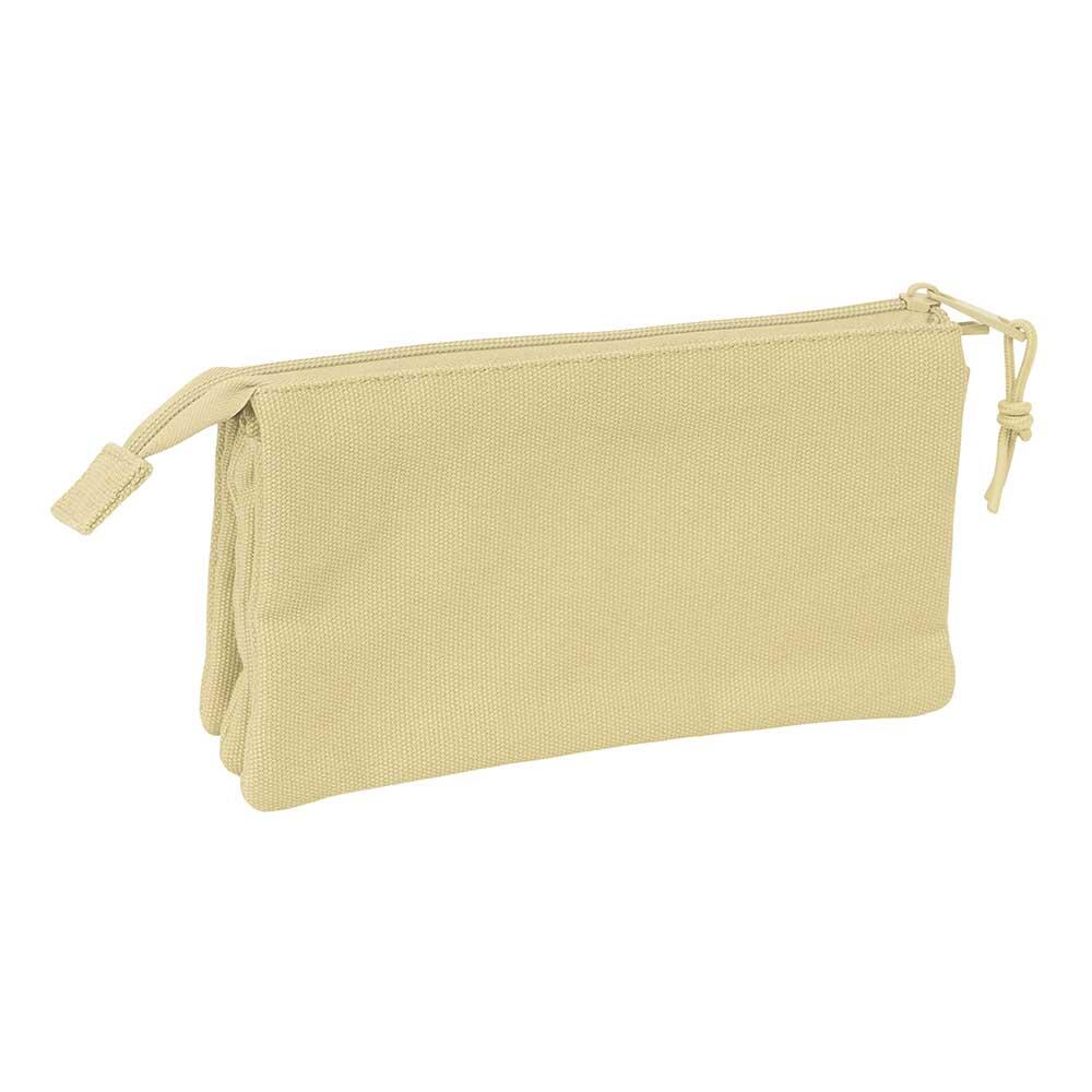 Astuccio Safta in poliestere con 3 cerniere, per adulti, colore beige. 2/3