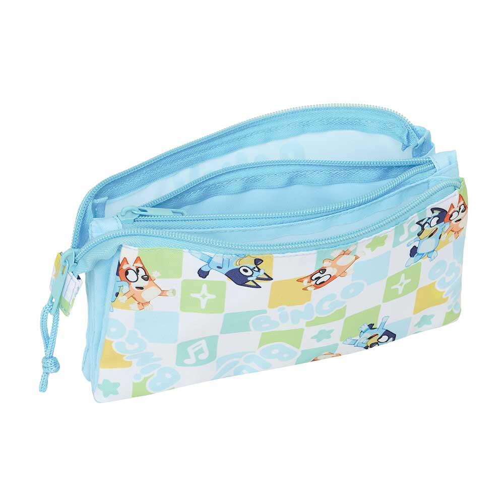 Trousse à crayons Bluey pour enfants, en polyester avec fermeture éclair, 22 x 3/3