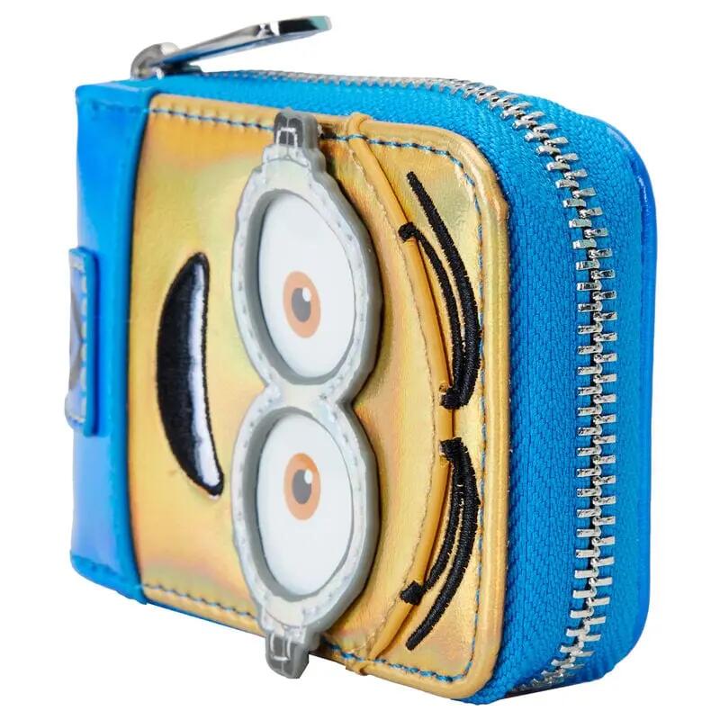 Minions Kindergeldbörse aus veganem Leder mit Reißverschluss, 10,6 cm, Blau 2/3
