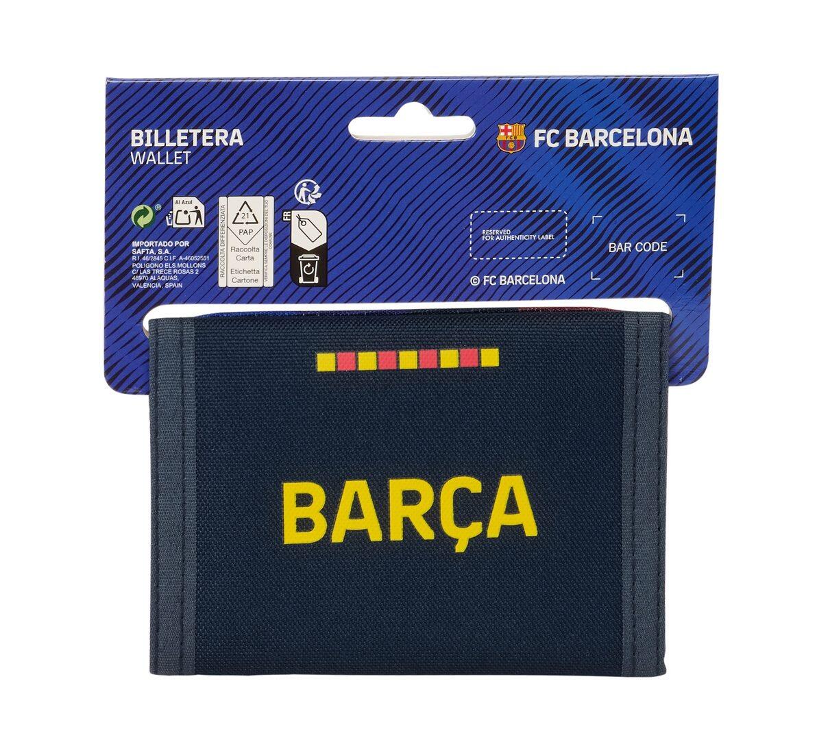 Portefeuille adulte FC Barcelone avec porte-monnaie à fermeture velcro et zip 2/3
