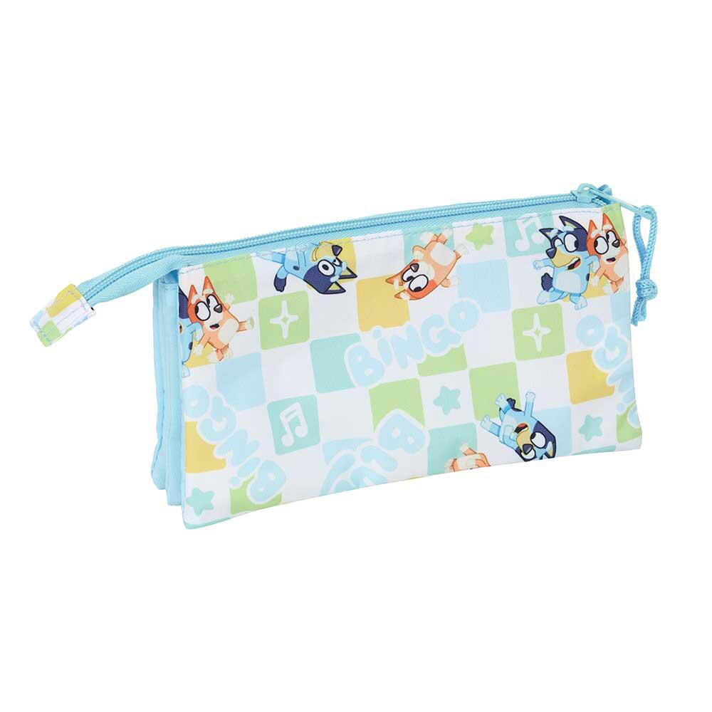 Trousse à crayons Bluey pour enfants, en polyester avec fermeture éclair, 22 x 2/3