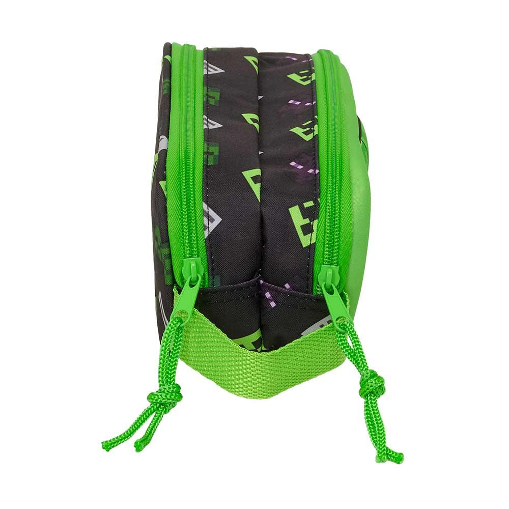 Astuccio doppio Minecraft per bambini con cerniera e maniglia, verde 3/3