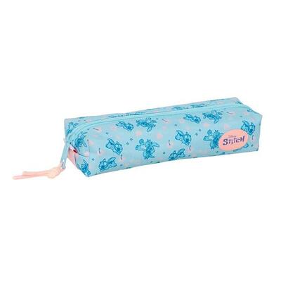 Astuccio per bambini Stitch in PVC trasparente con cerniera e set scolastico blu