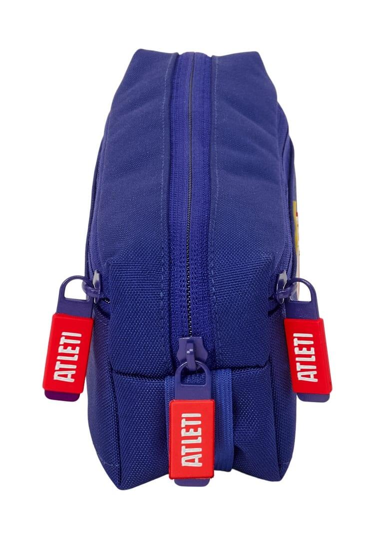 Trousse triple pour enfants Atlético de Madrid avec fermetures éclair, rouge 3/4
