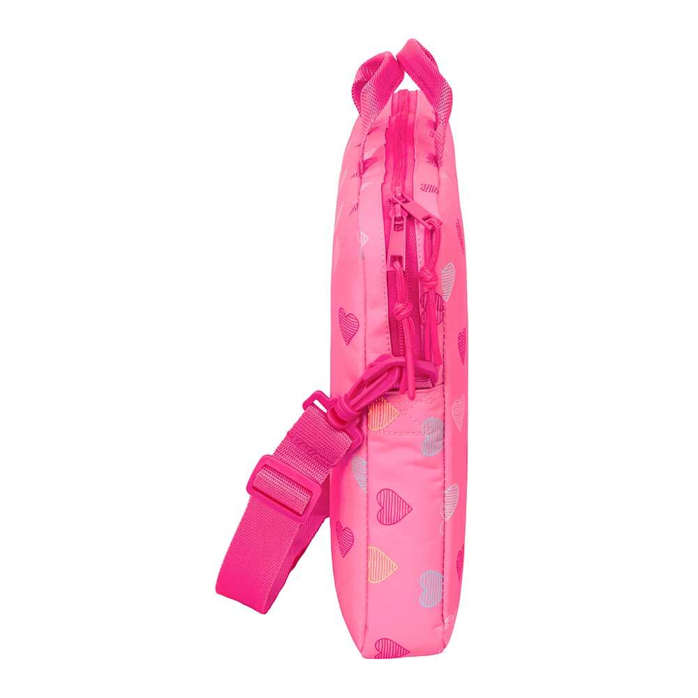 Capa portátil infantil Benetton Heart 15,6″ com alça e pegas rosa 3/3