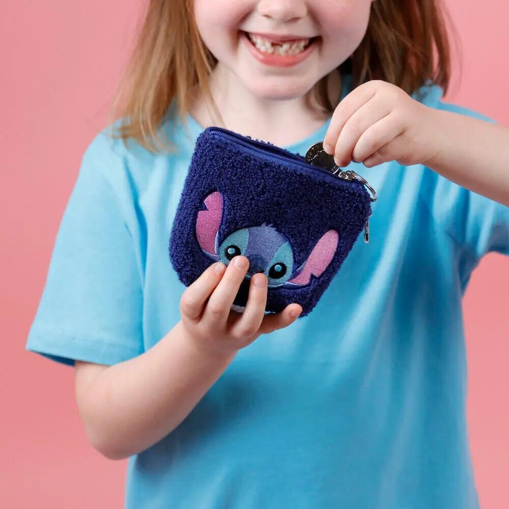 Portachiavi portamonete per bambini Stitch in peluche con cerniera - Blu navy 3/3