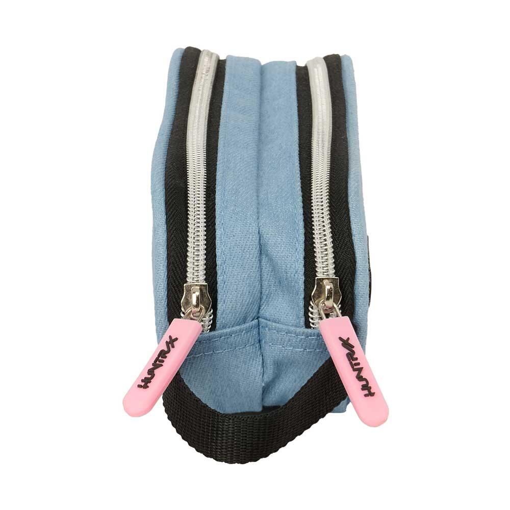 Trousse triple K-Pop Demon Hunters pour enfants avec fermeture éclair - Bleue 3/3
