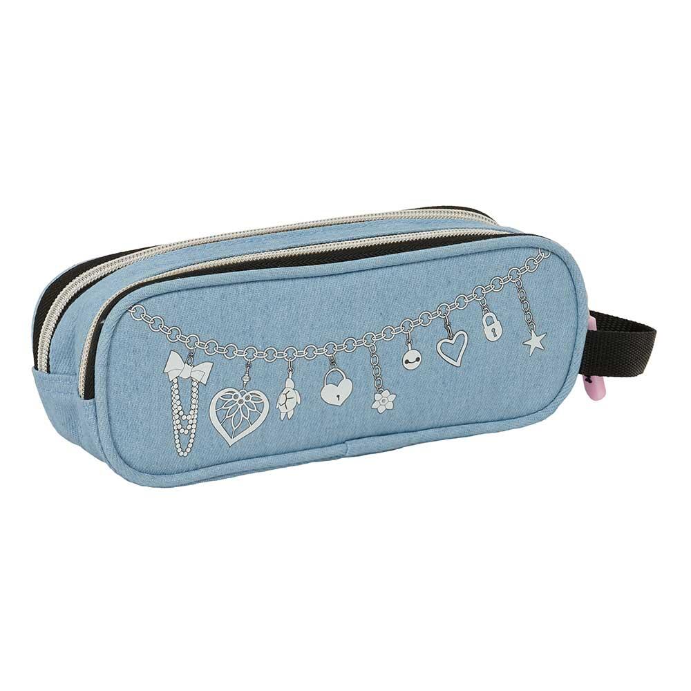 Trousse triple K-Pop Demon Hunters pour enfants avec fermeture éclair - Bleue 2/3
