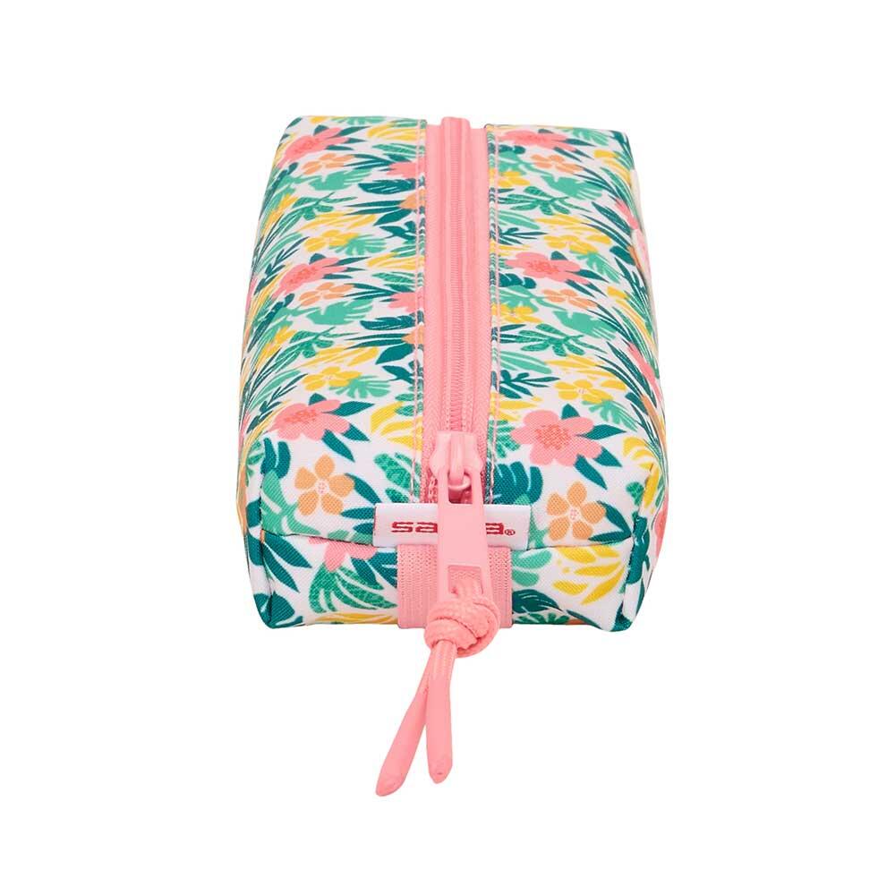 Estojo infantil Vaiana com zíper, 22 cm, rosa floral 3/4