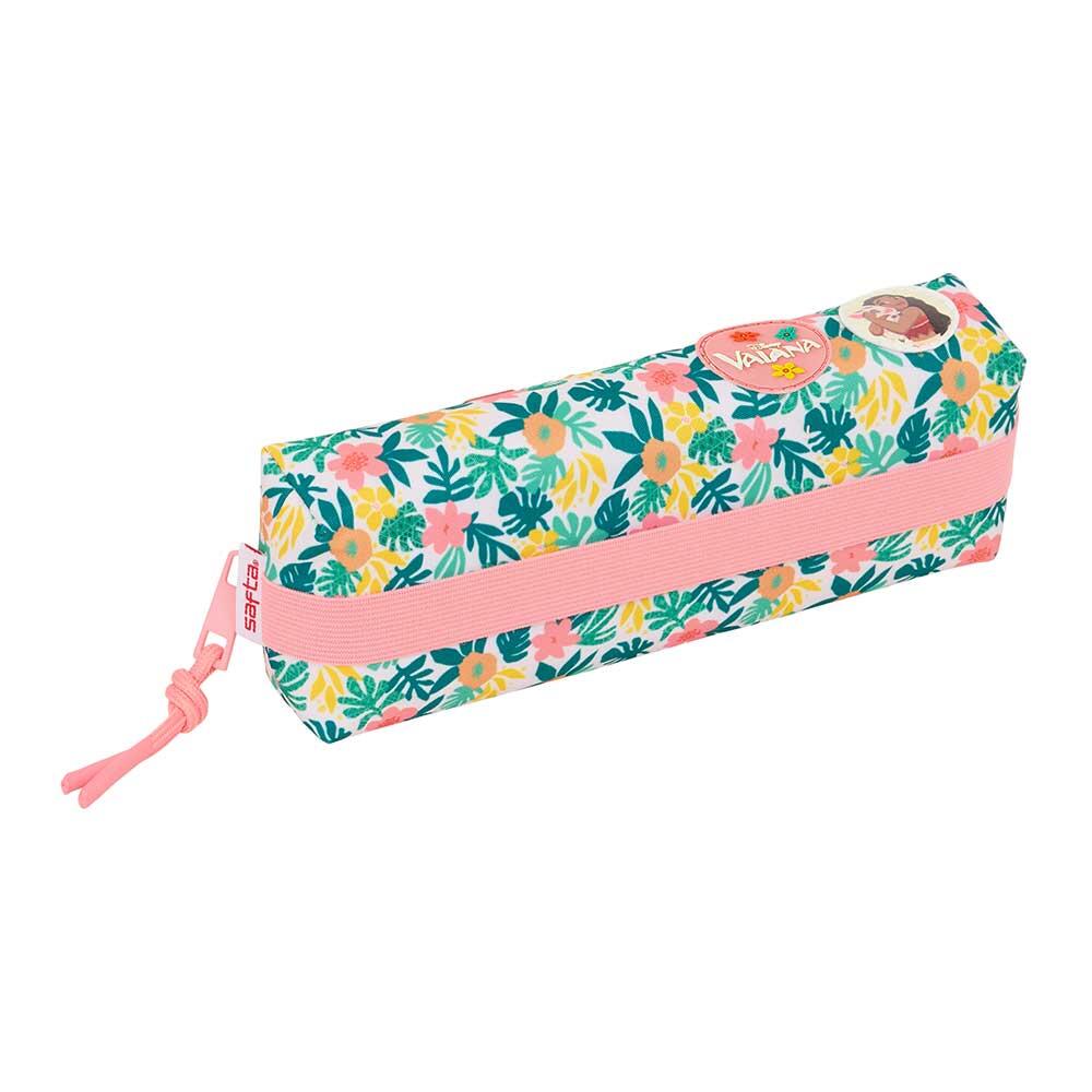 Estojo infantil Vaiana com zíper, 22 cm, rosa floral 4/4