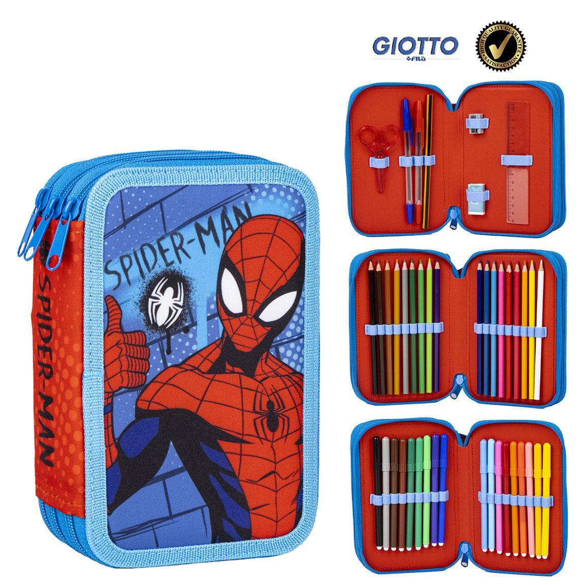 Trousse Spider-Man pour enfants avec accessoires et fermeture éclair, 3 1/6