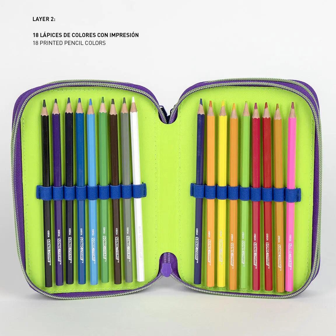 Trousse Snoopy triple pour enfants, 37 pièces et 3 compartiments, rose 4/5