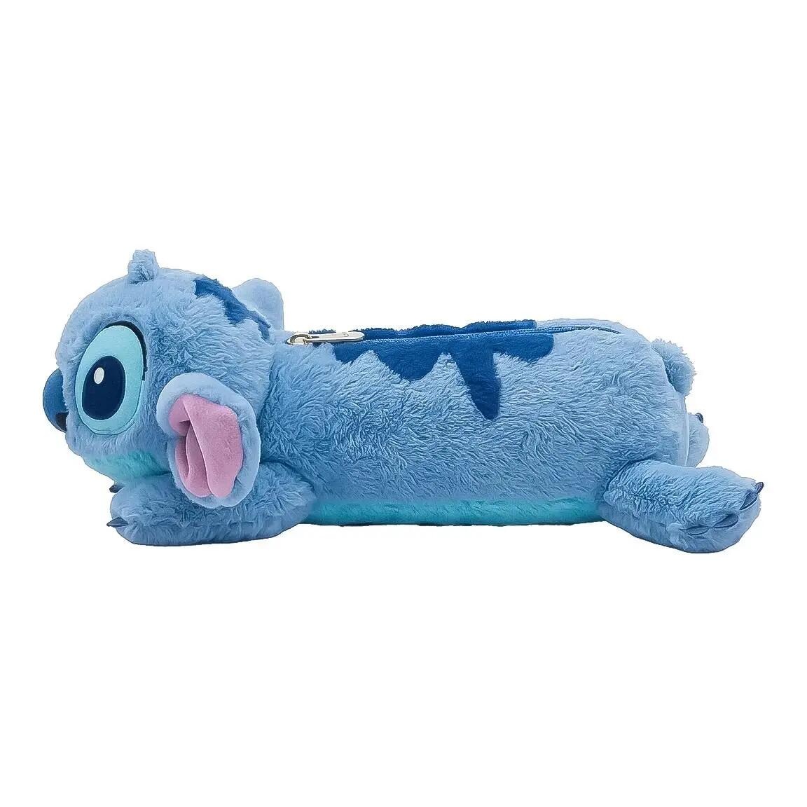 Estojo infantil Stitch de pelúcia com zíper - Azul 5/7