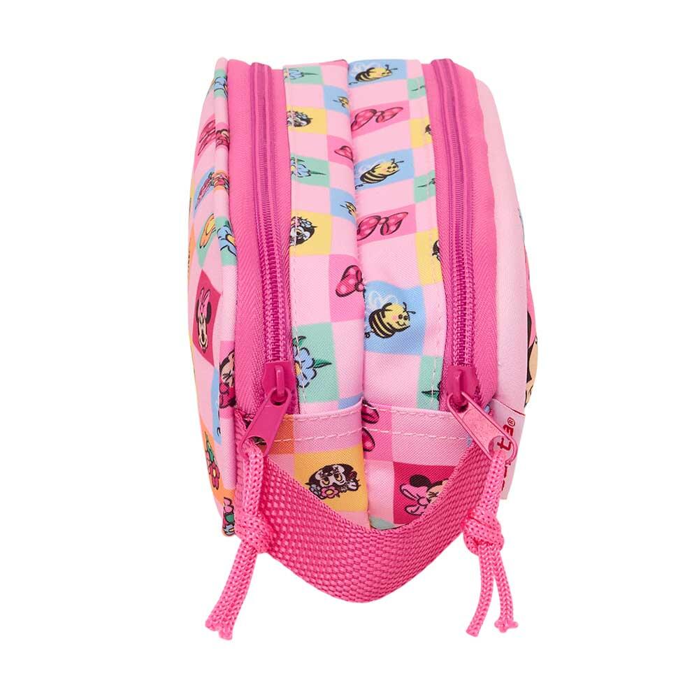 Astuccio doppio 3D di Minnie Mouse per bambini con cerniera e manico, rosa 3/3