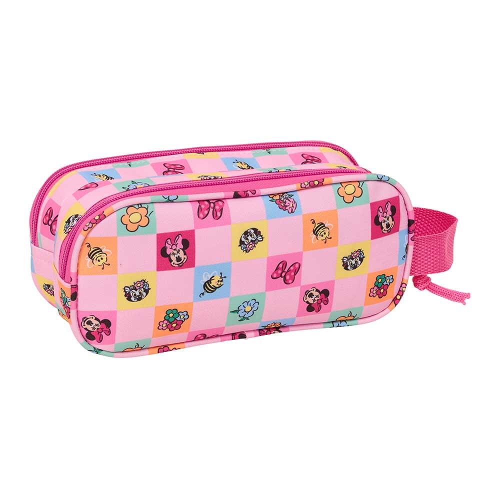 Astuccio doppio 3D di Minnie Mouse per bambini con cerniera e manico, rosa 2/3