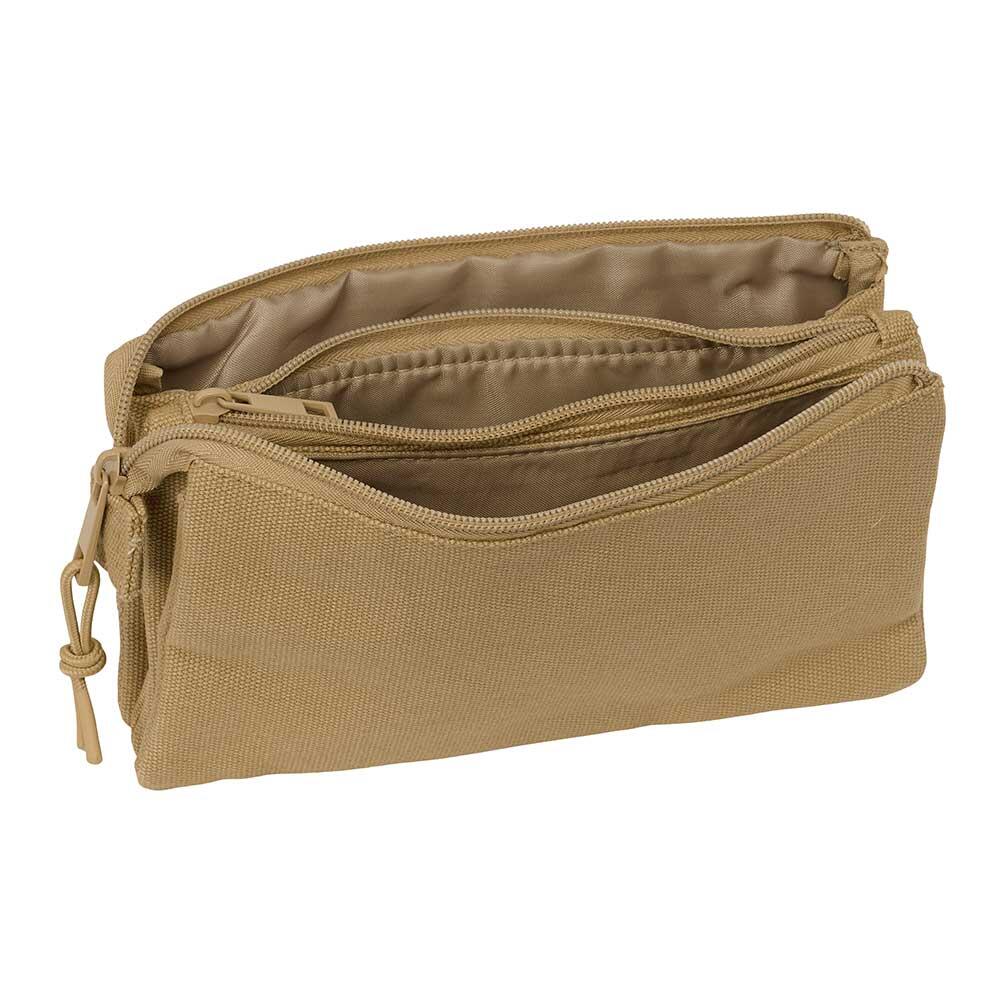 Trousse Safta Basic pour adulte avec 3 fermetures éclair, marron 3/3