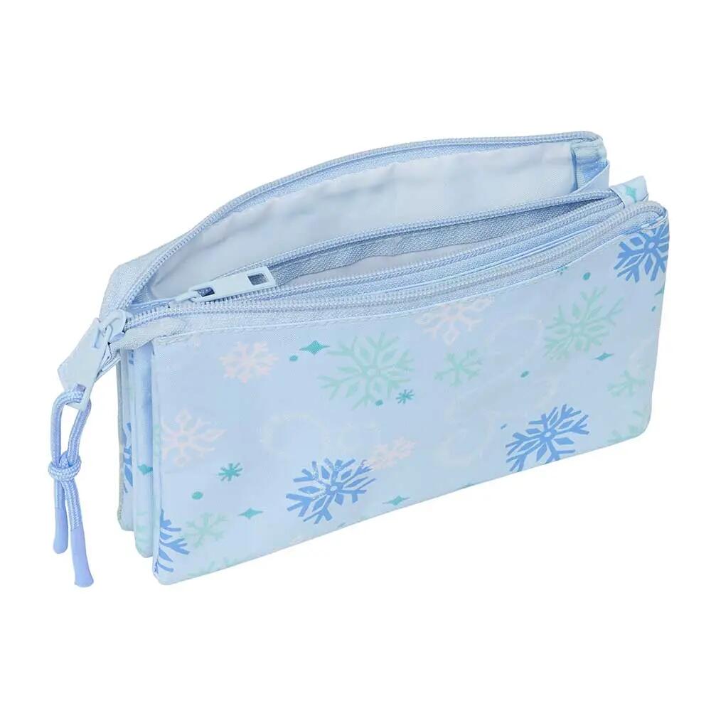 Estuche Portatodo Infantil Frozen Triple con Cremallera 22x12x3 cm Azul 5/5