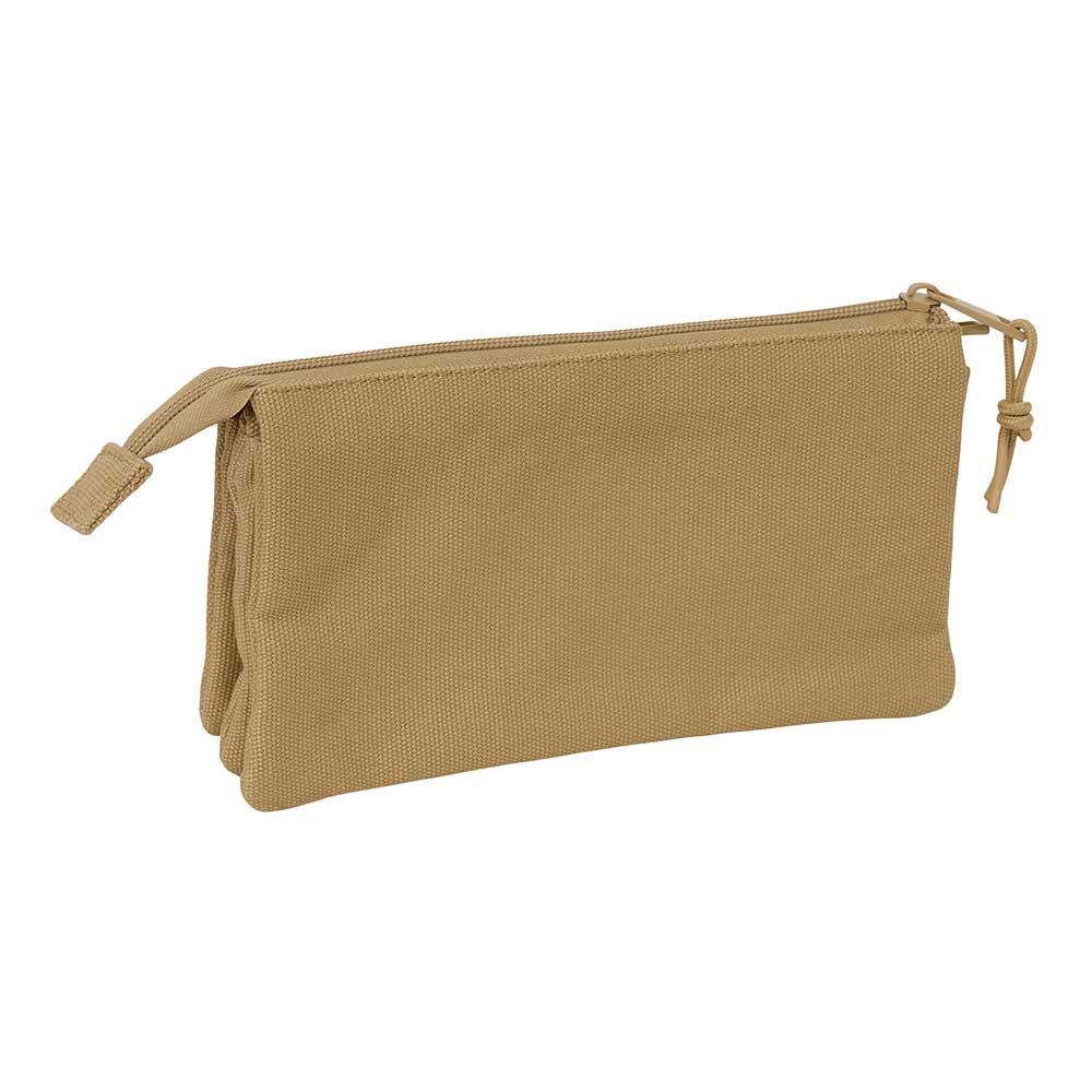 Trousse Safta Basic pour adulte avec 3 fermetures éclair, marron 2/3