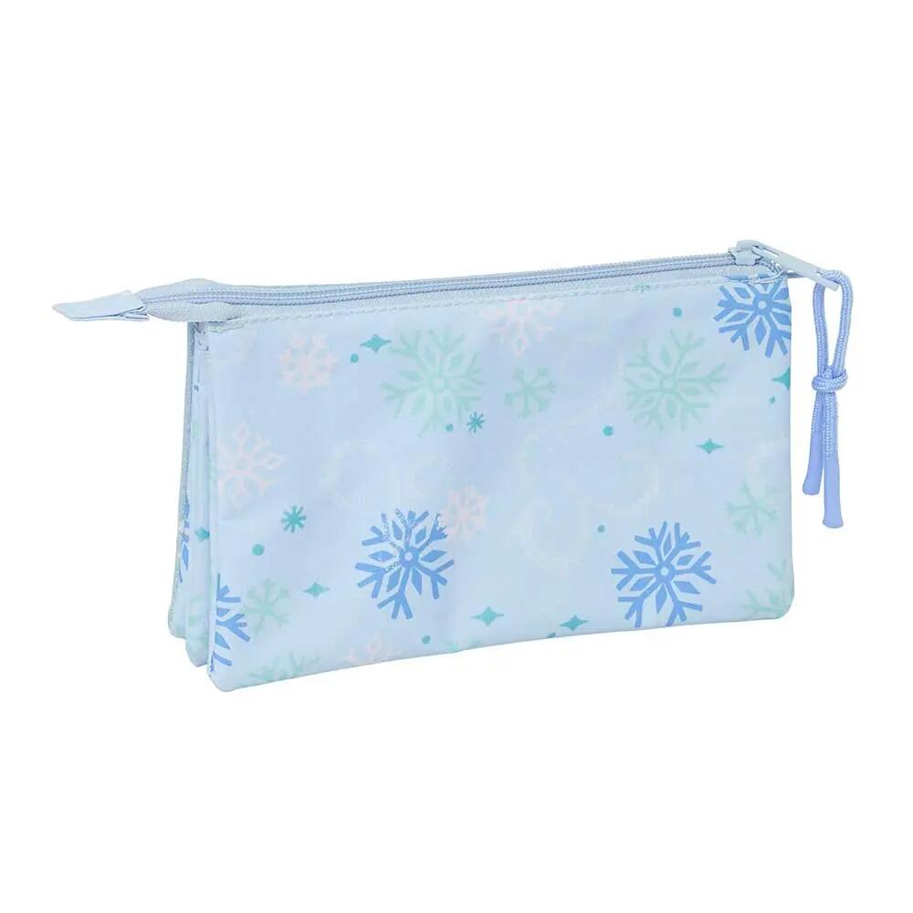 Estuche Portatodo Infantil Frozen Triple con Cremallera 22x12x3 cm Azul 4/5