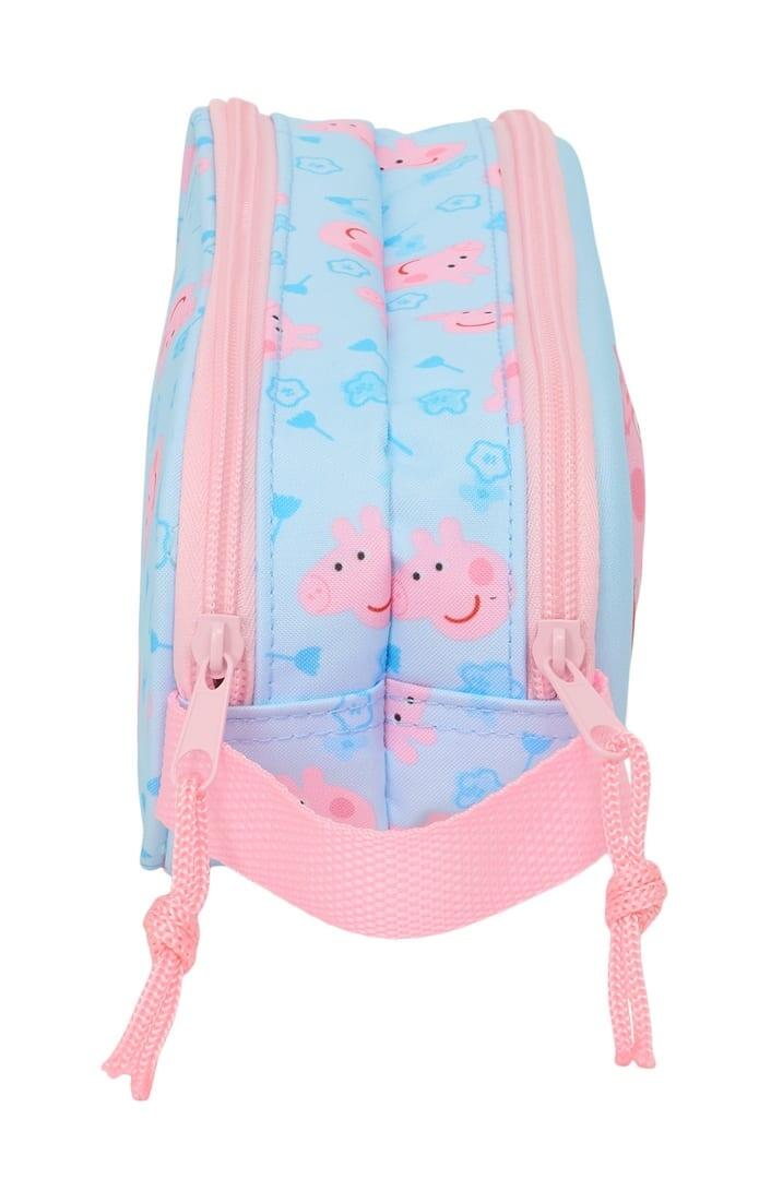 Trousse double Peppa Pig 3D pour enfants avec fermeture éclair et poignée 3/3