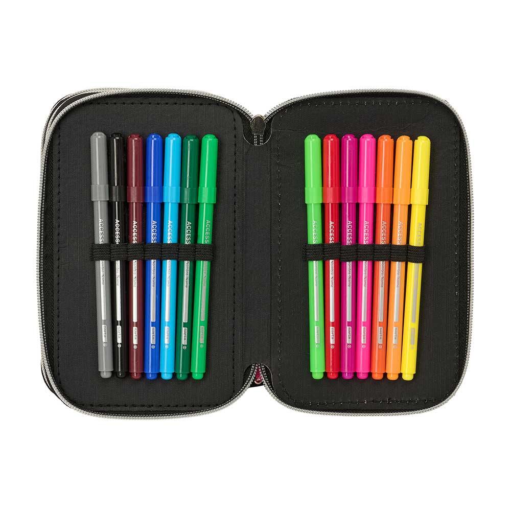 Trousse triple K-Pop Demon Hunters pour enfants, 37 pièces, rose et lilas 6/6