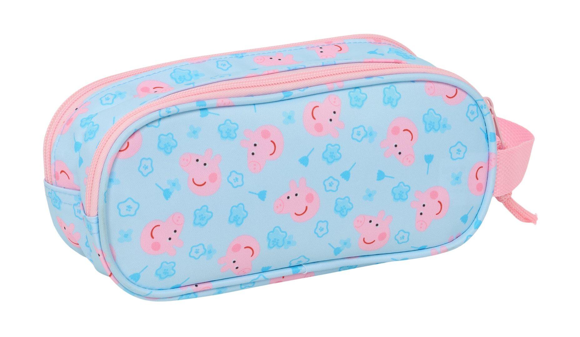 Trousse double Peppa Pig 3D pour enfants avec fermeture éclair et poignée 2/3