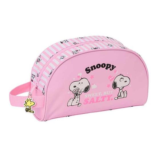 Beauty case da viaggio per adulti di Snoopy in poliestere con gancio e manico