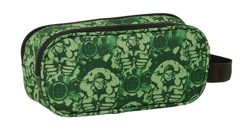 Trousse double Hulk 3D pour enfants avec 2 fermetures éclair, verte 5/6